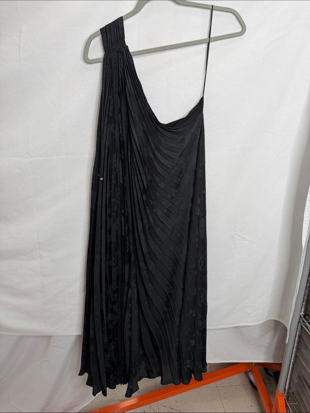 Banana Republic Black One-Shoulder Pleated Dress